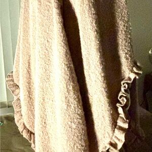 Cozy Pink Shawl/Wrap with Ruffled Edges, NWT